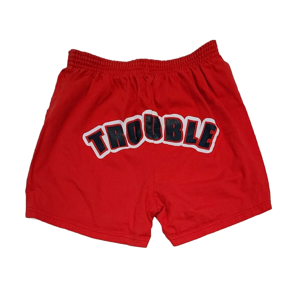 Lounge Sleepwear Shorts "Trouble" written on rear and band Size 14 (runs small)